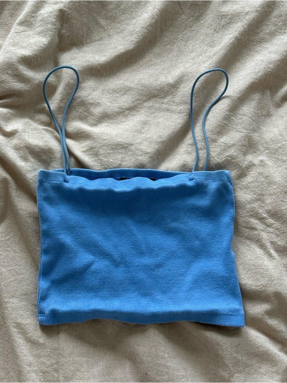 Zara Light Blue Ribbed Tank